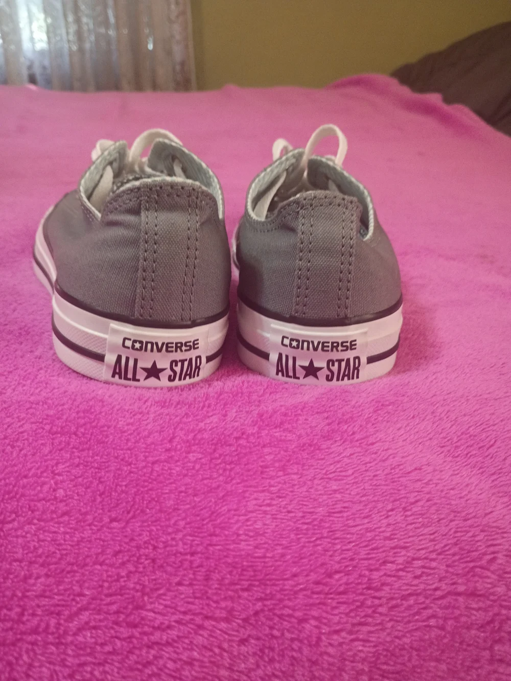 Converse Low Top Sneakers Gray with White Toe - Picture 3 of 5